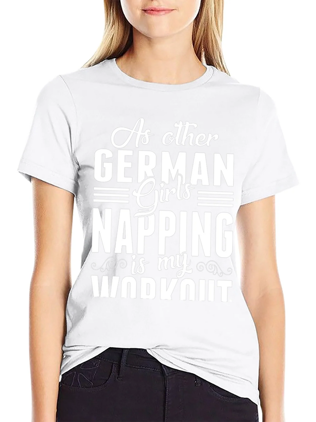 Funny German Girl Napping Workout T-Shirt product image 11