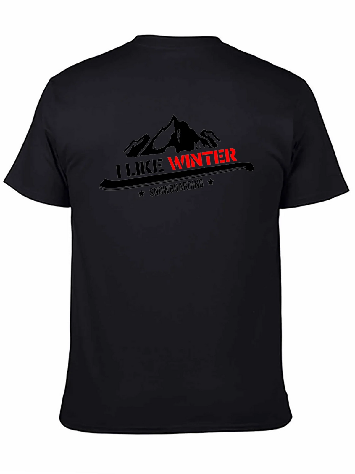 I Like Winter Snowboarding Graphic Black Tee product image 7
