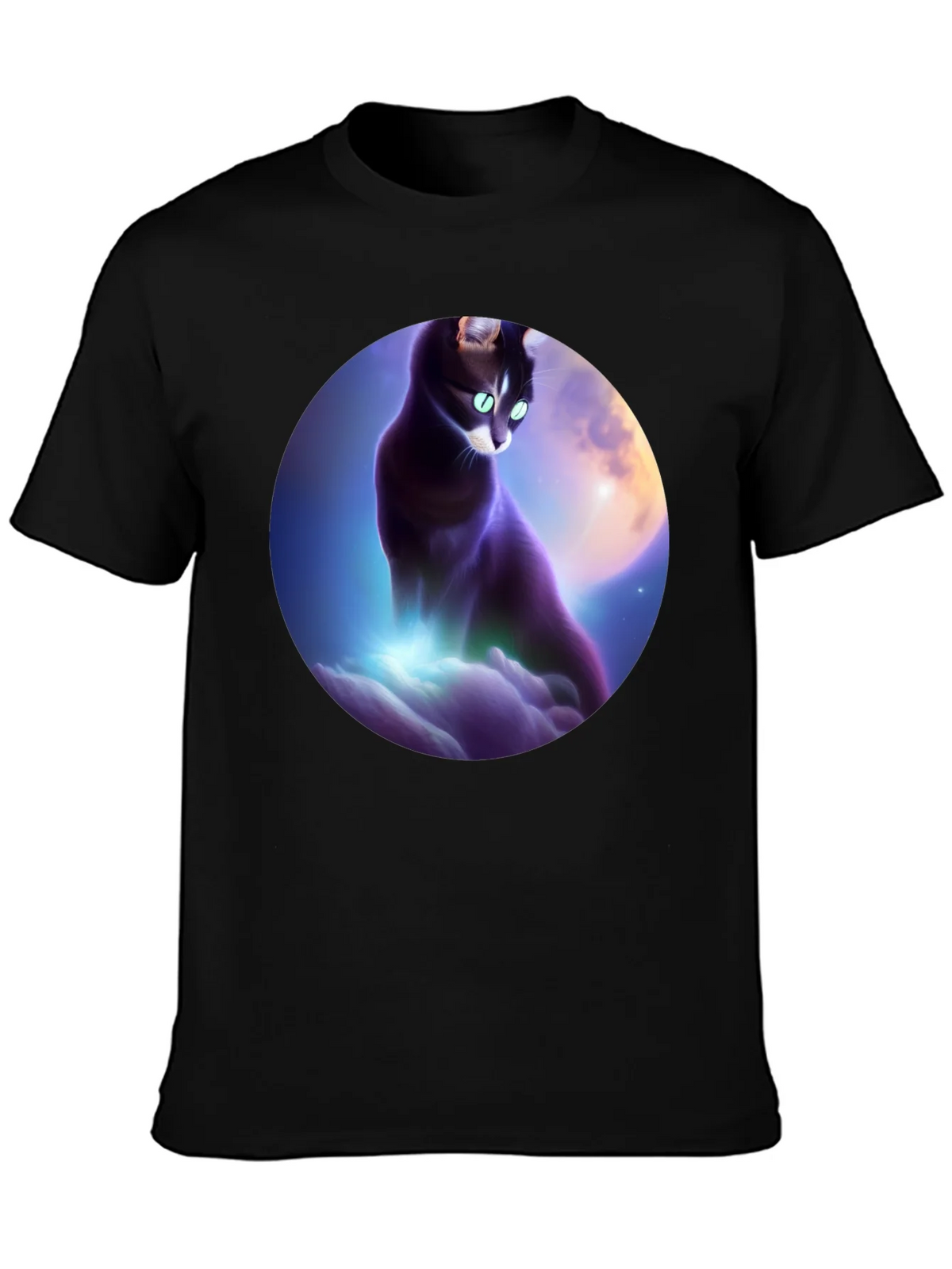 Celestial Cat T-Shirt - Black Graphic Tee product image 6