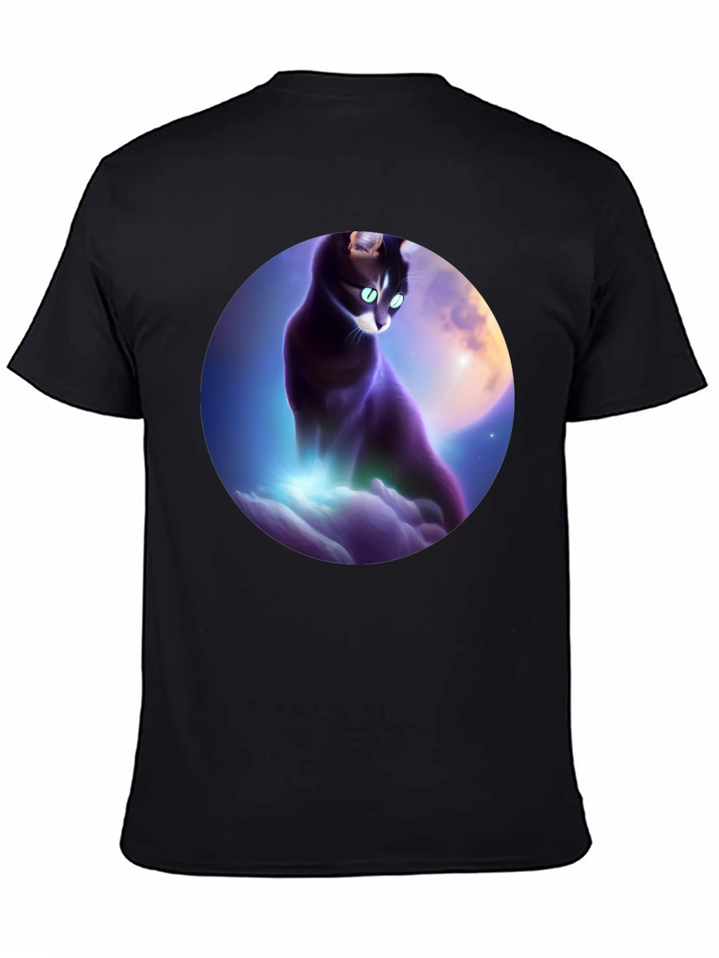 Celestial Cat T-Shirt - Black Graphic Tee product image 7