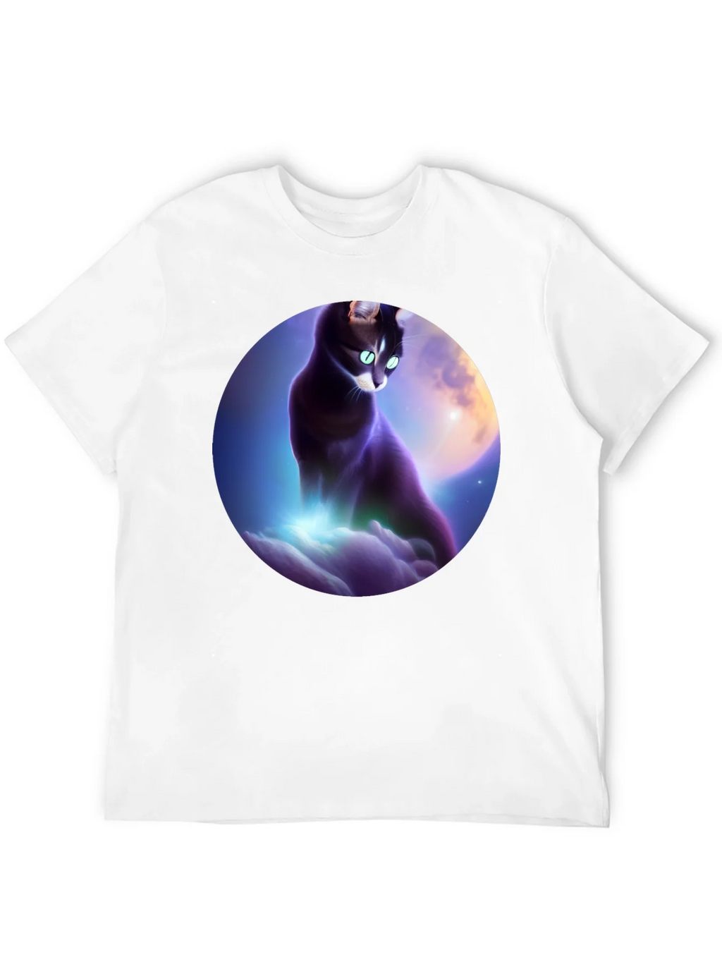 Celestial Cat T-Shirt - Black Graphic Tee product image 3