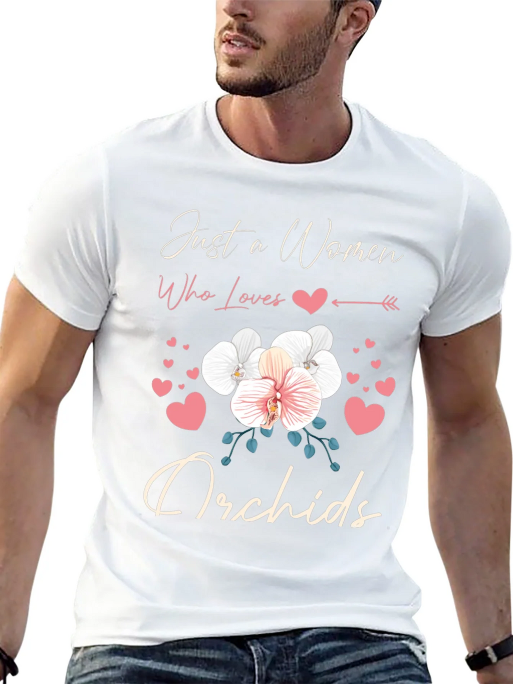 Just a Woman Who Loves Orchids T-Shirt product image 4