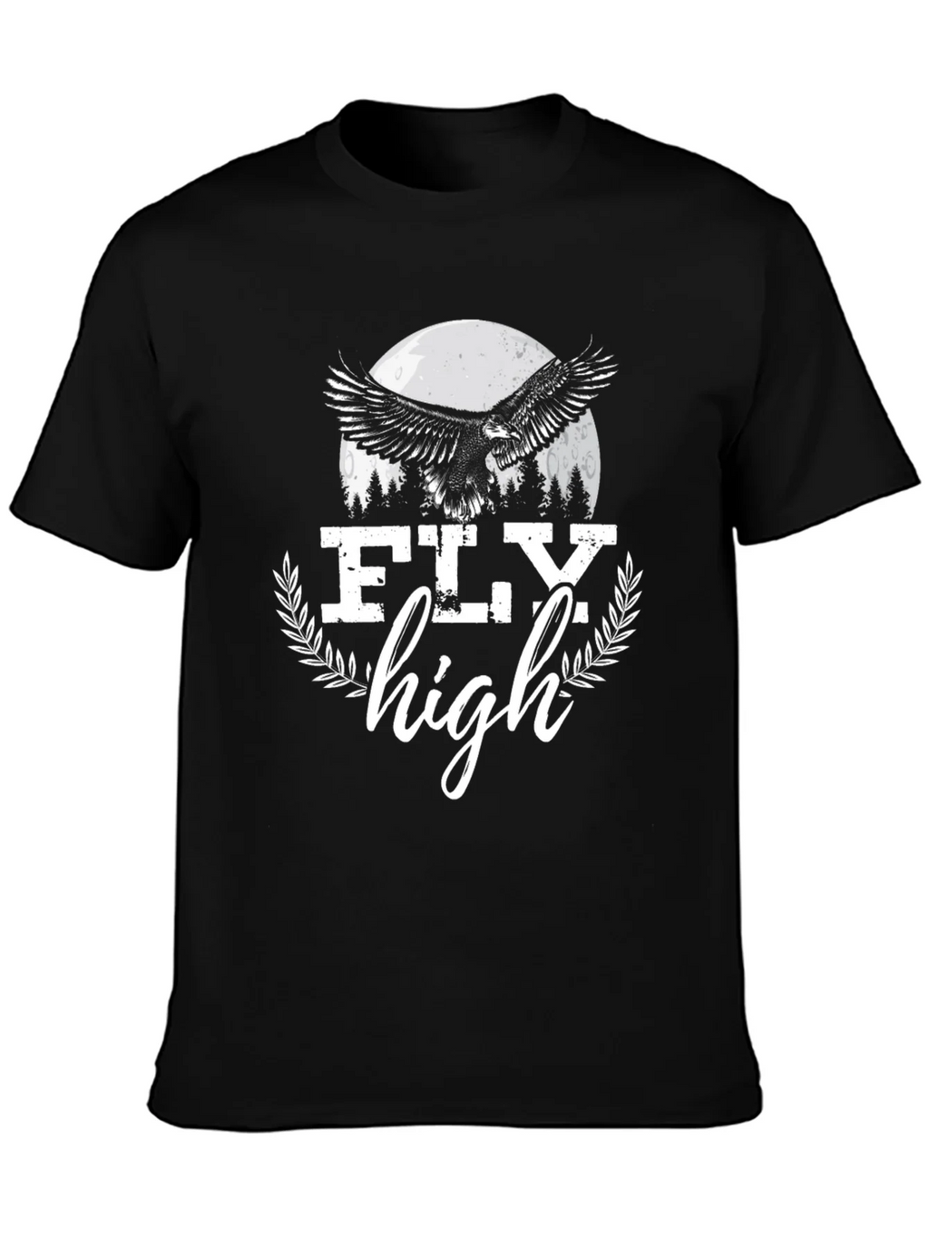 Fly High Eagle Graphic Tee - Black Cotton Blend product image 6