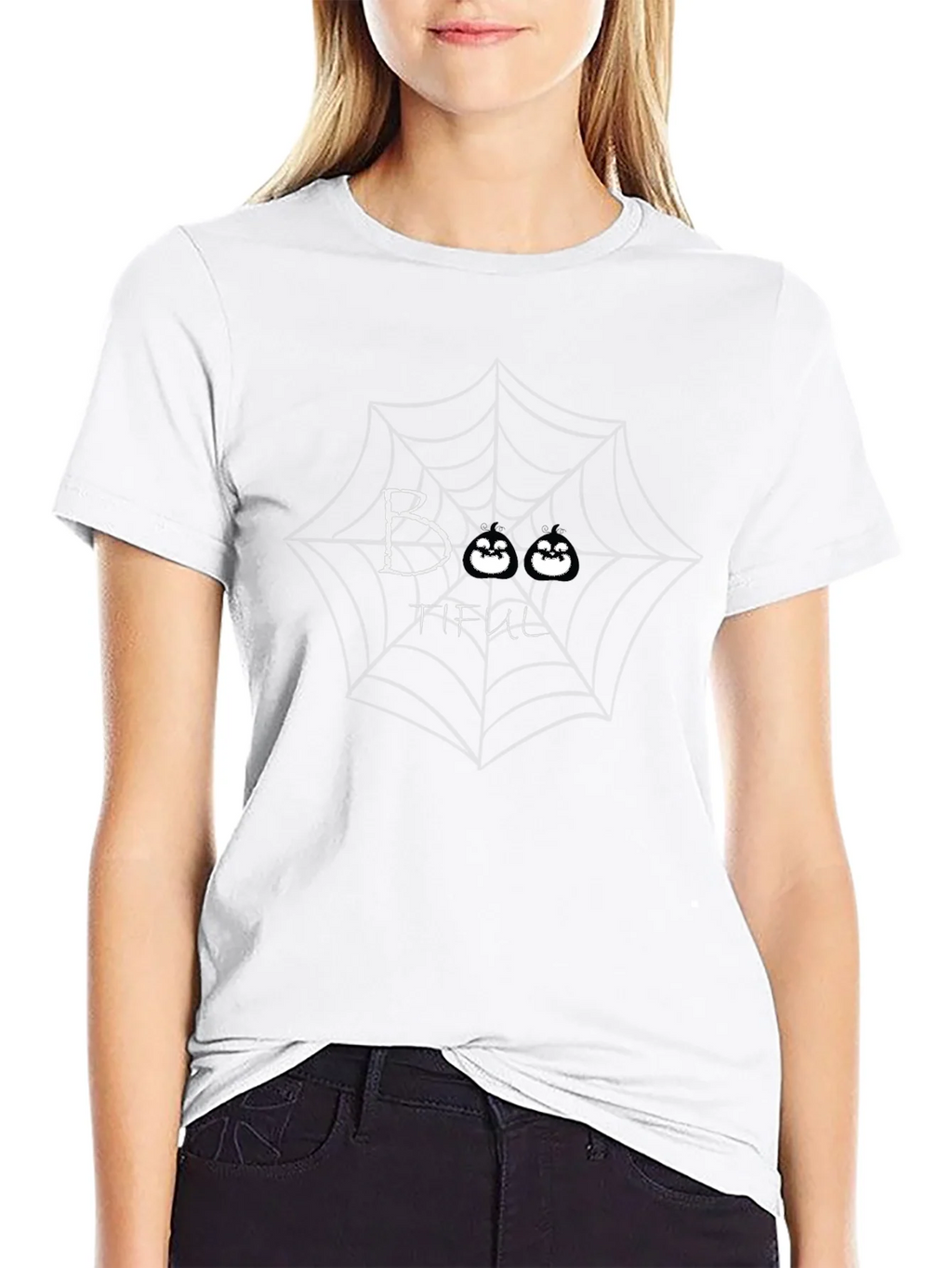 Boo-tiful Halloween T-Shirt with Spider Web Design product image 11