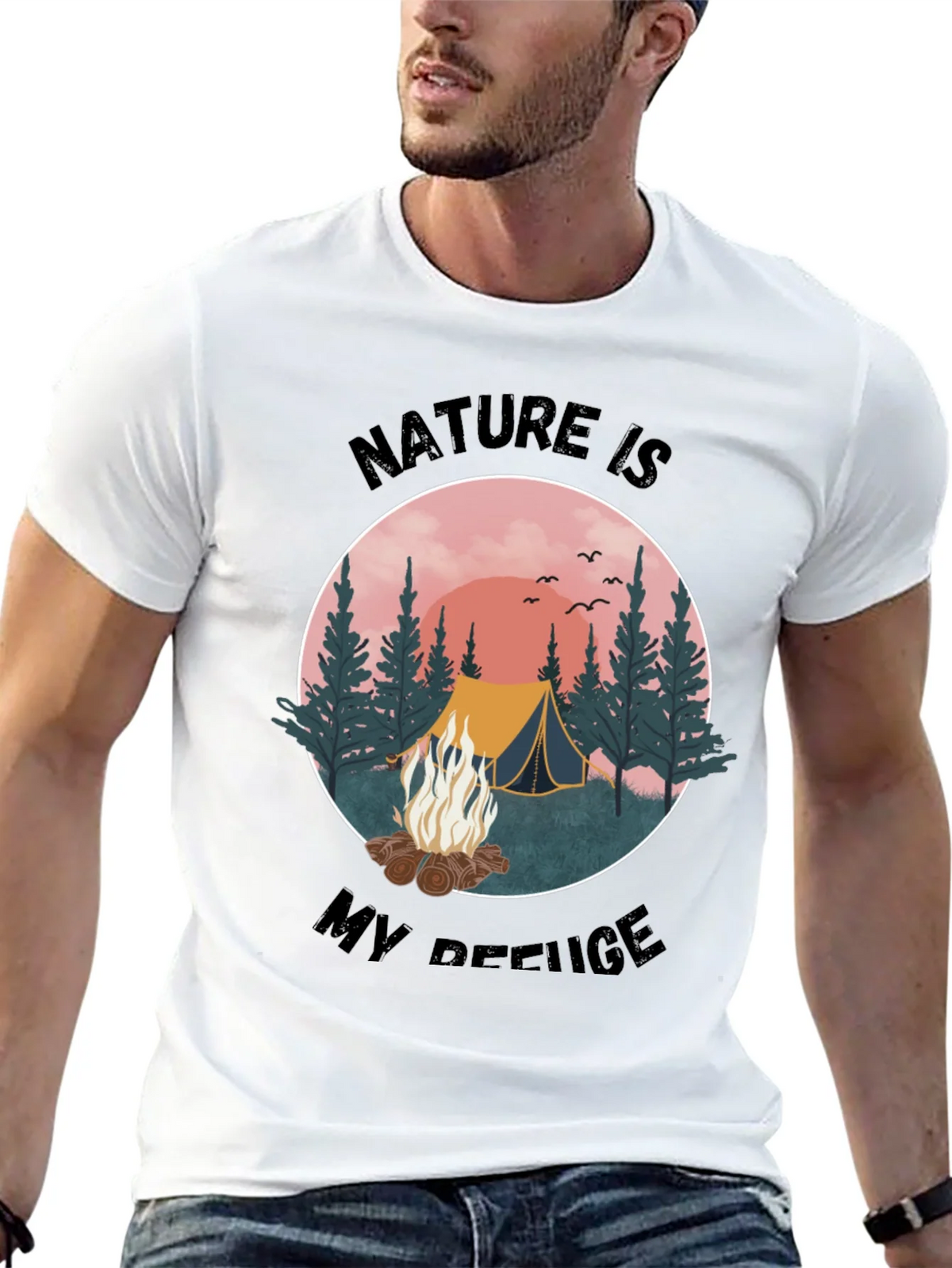 Nature Is My Refuge Camping Graphic Tee product image 4