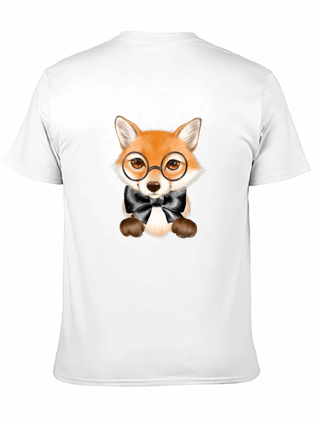 Fox with Glasses Graphic Tee - Black Unisex T-Shirt product image 2