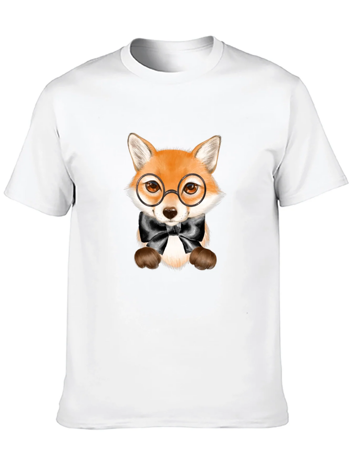 Fox with Glasses Graphic Tee - Black Unisex T-Shirt product image 12