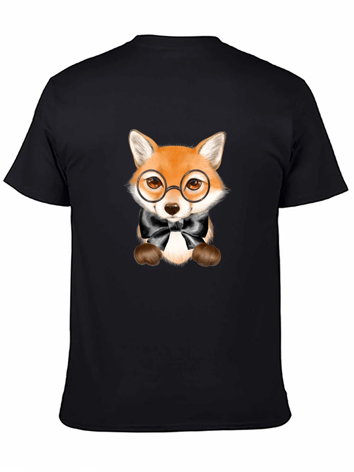 Fox with Glasses Graphic Tee - Black Unisex T-Shirt product image 7