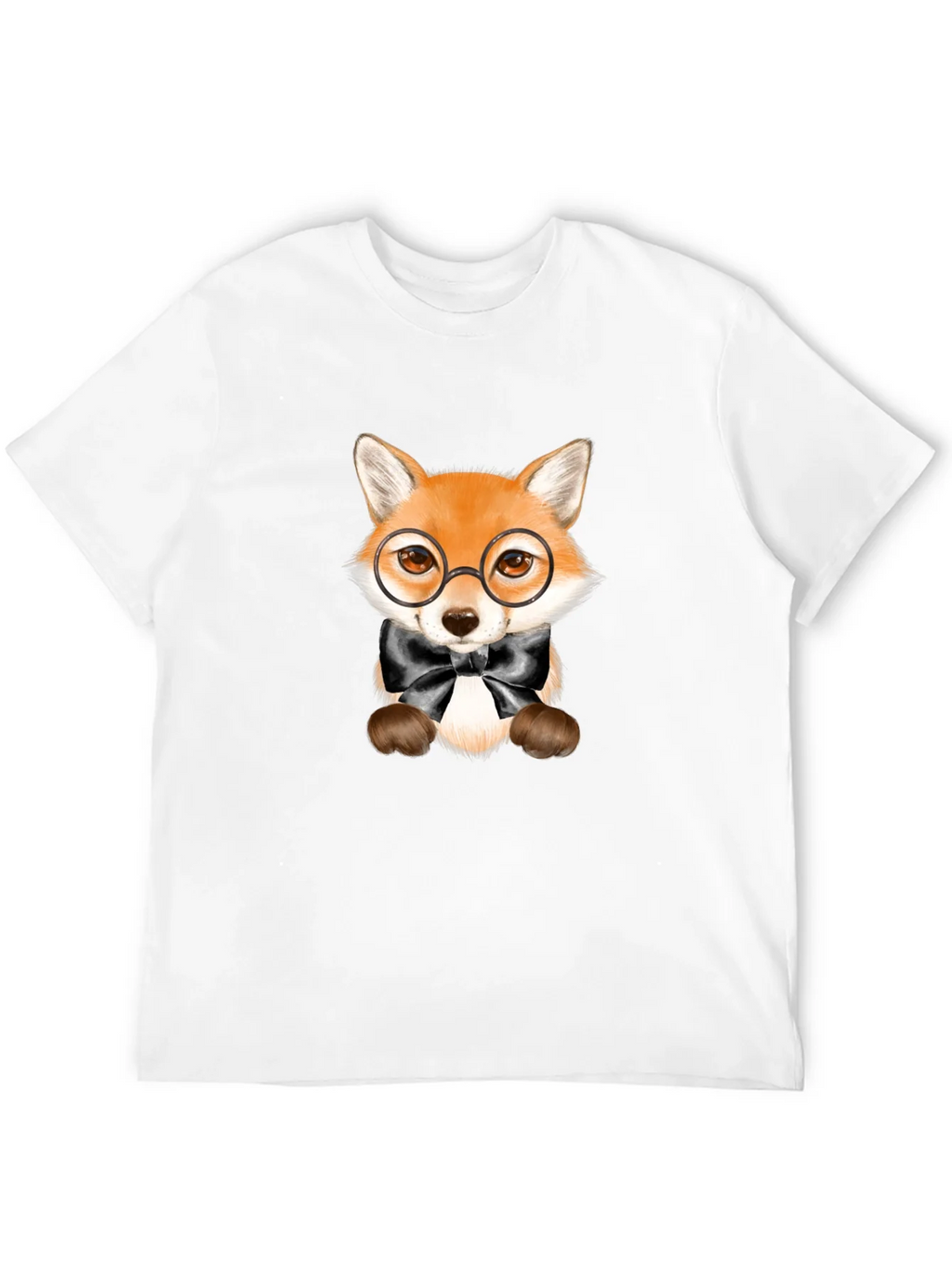 Fox with Glasses Graphic Tee - Black Unisex T-Shirt product image 3