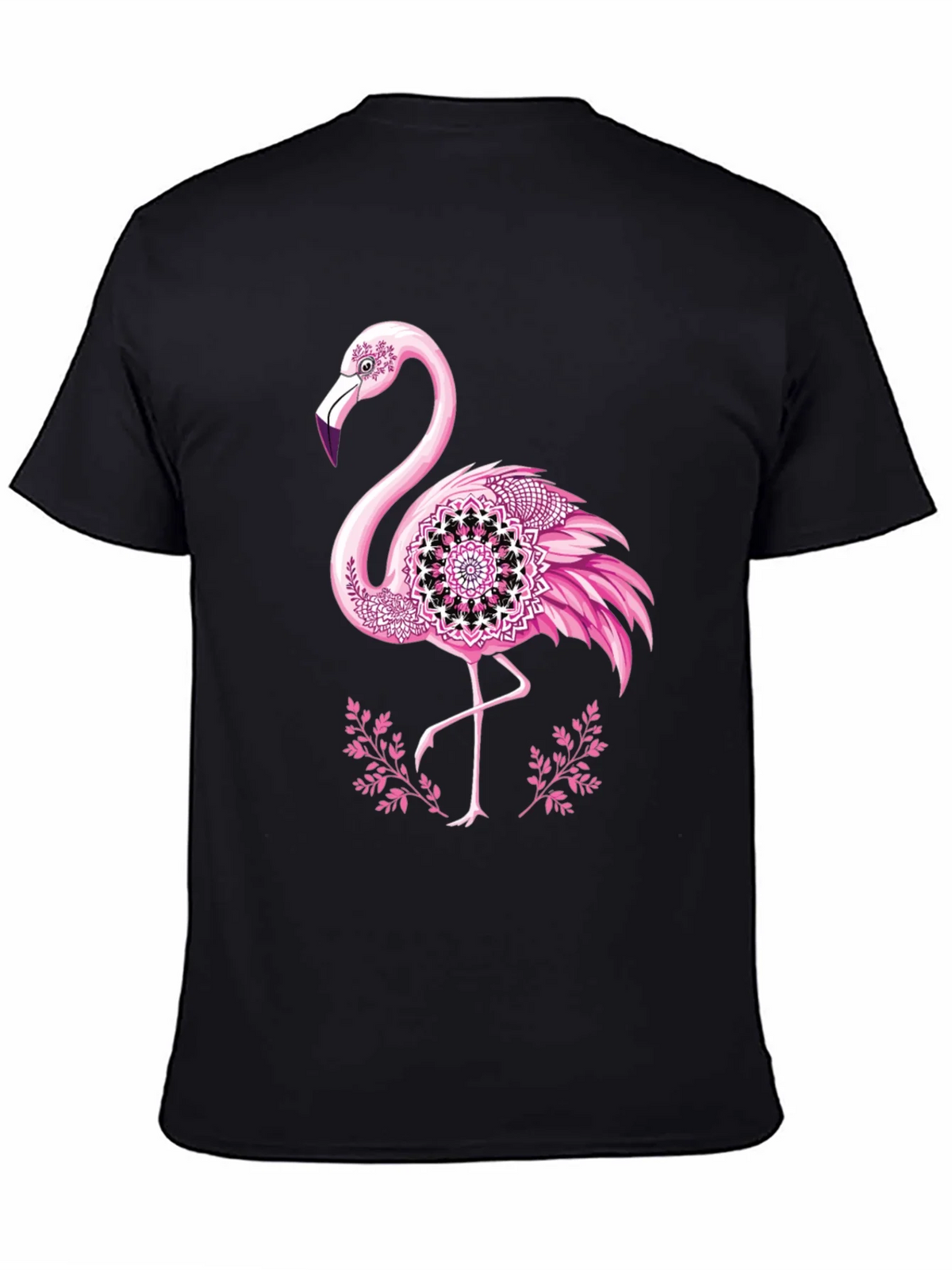Flamingo Mandala Graphic Tee - Mens Black T-Shirt product image 7