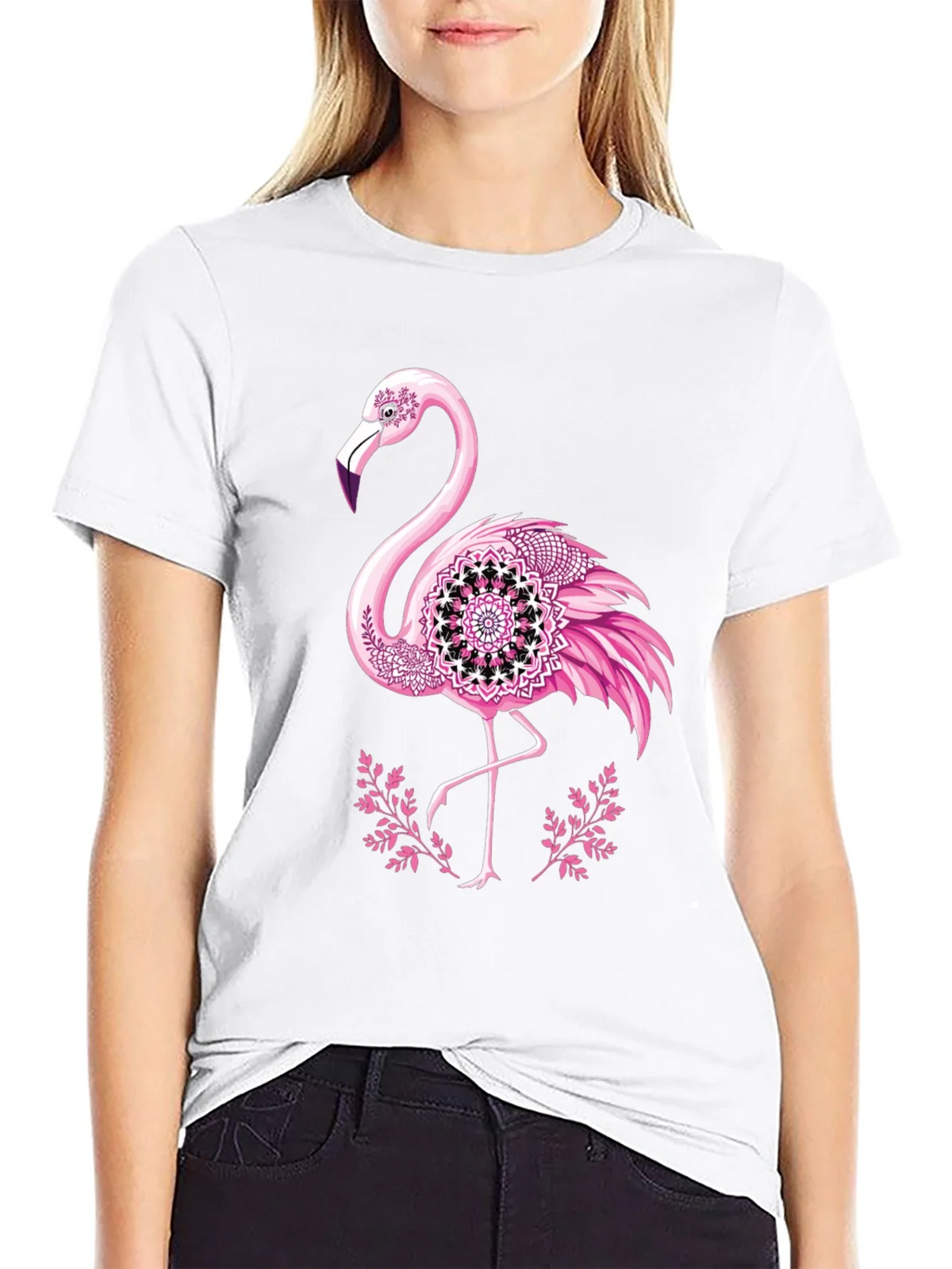 Flamingo Mandala Graphic Tee - Mens Black T-Shirt product image 11