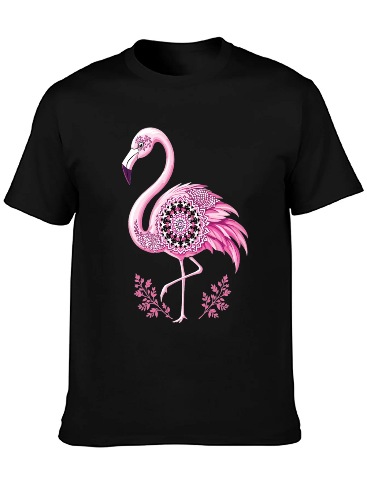 Flamingo Mandala Graphic Tee - Mens Black T-Shirt product image 6