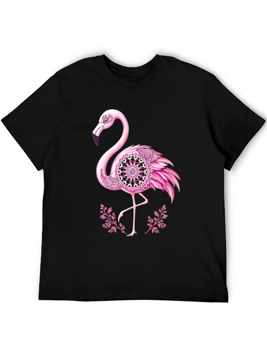 Flamingo Mandala Graphic Tee - Mens Black T-Shirt product image 8