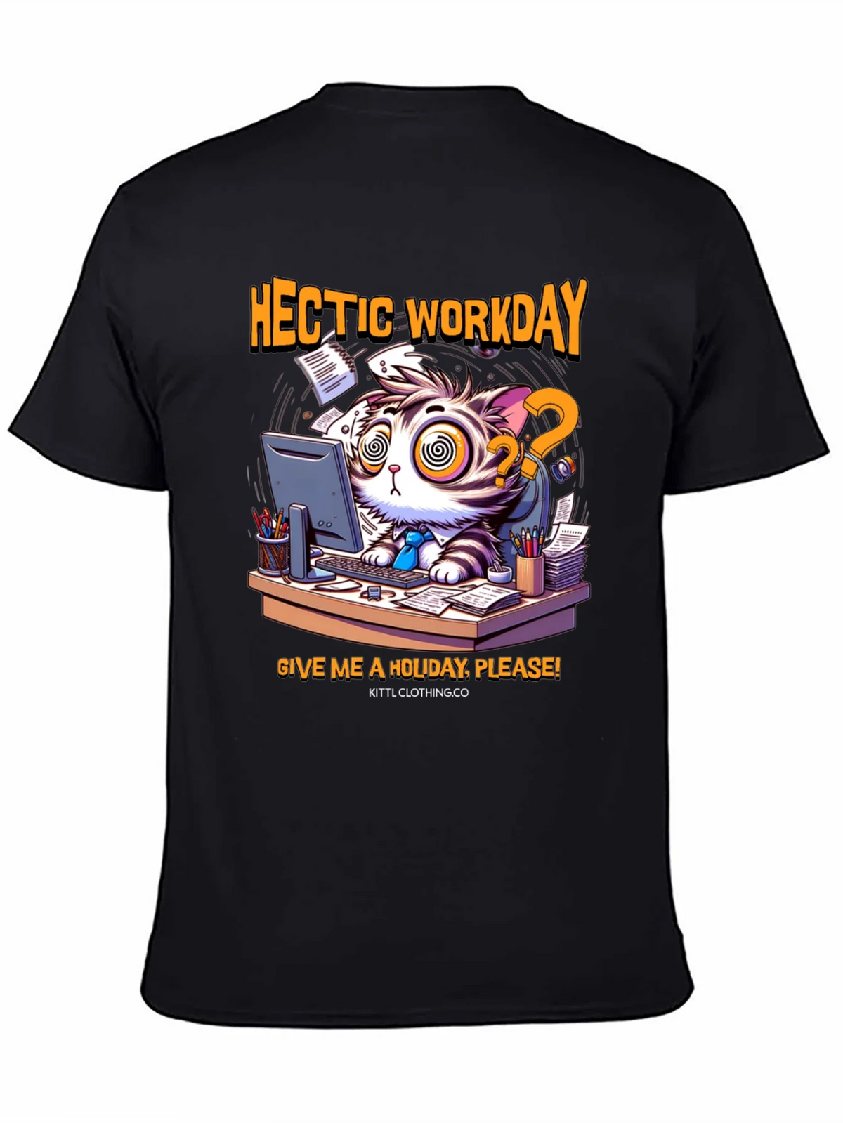 Hectic Workday Cat Graphic T-Shirt product image 7