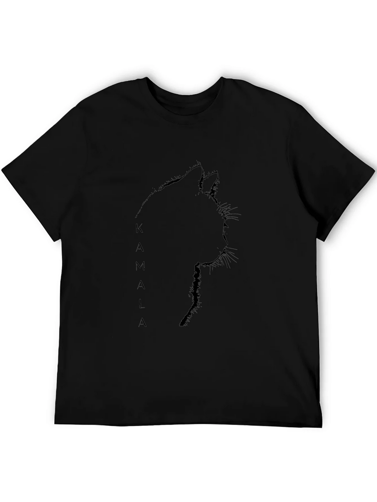 Kamala Cat Silhouette Black T-Shirt product image 8