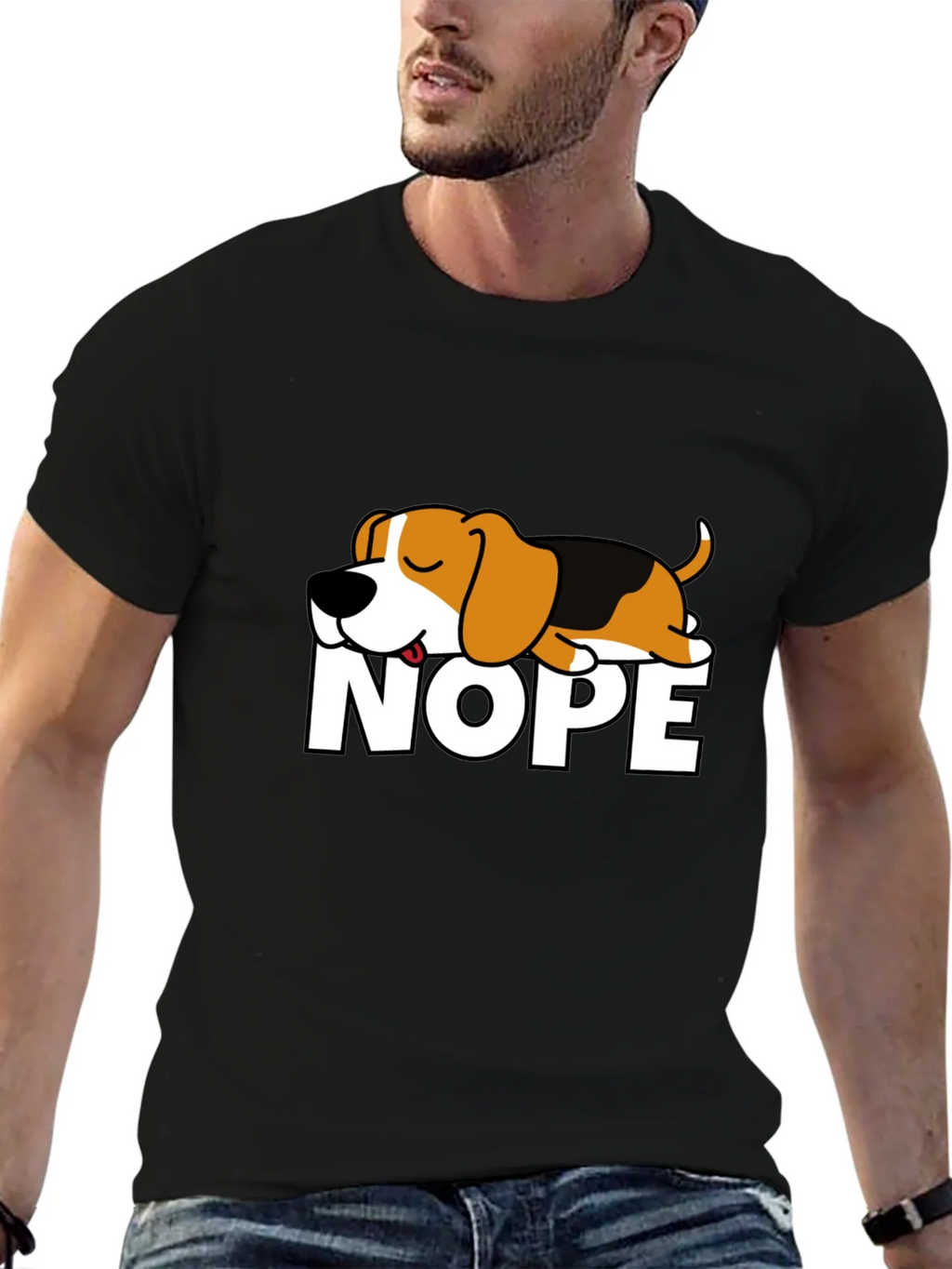 Nope Dog Graphic T-Shirt - Funny Sleepy Beagle Tee product image 9