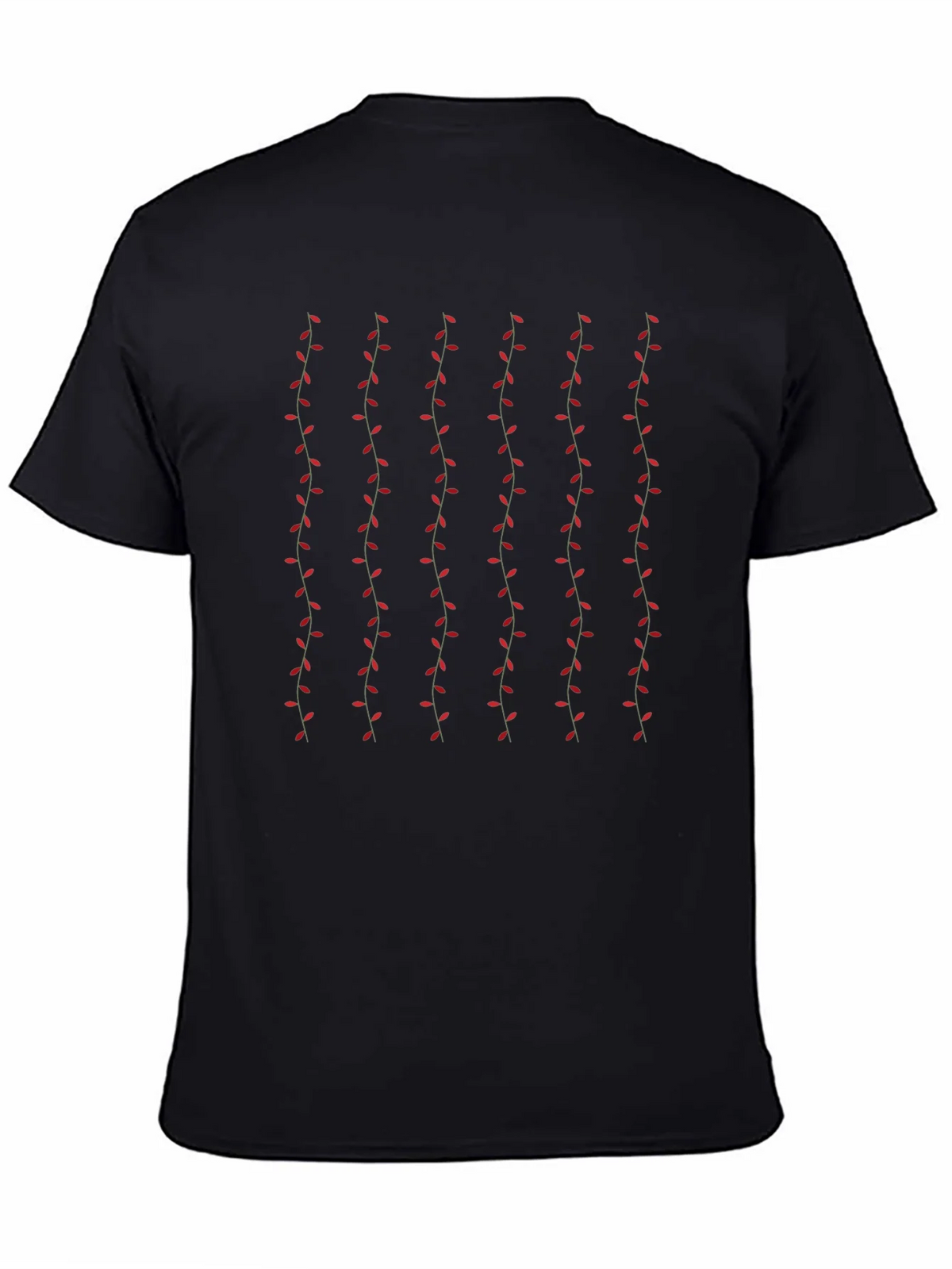 Stylish Black T-Shirt with Vine Pattern product image 7