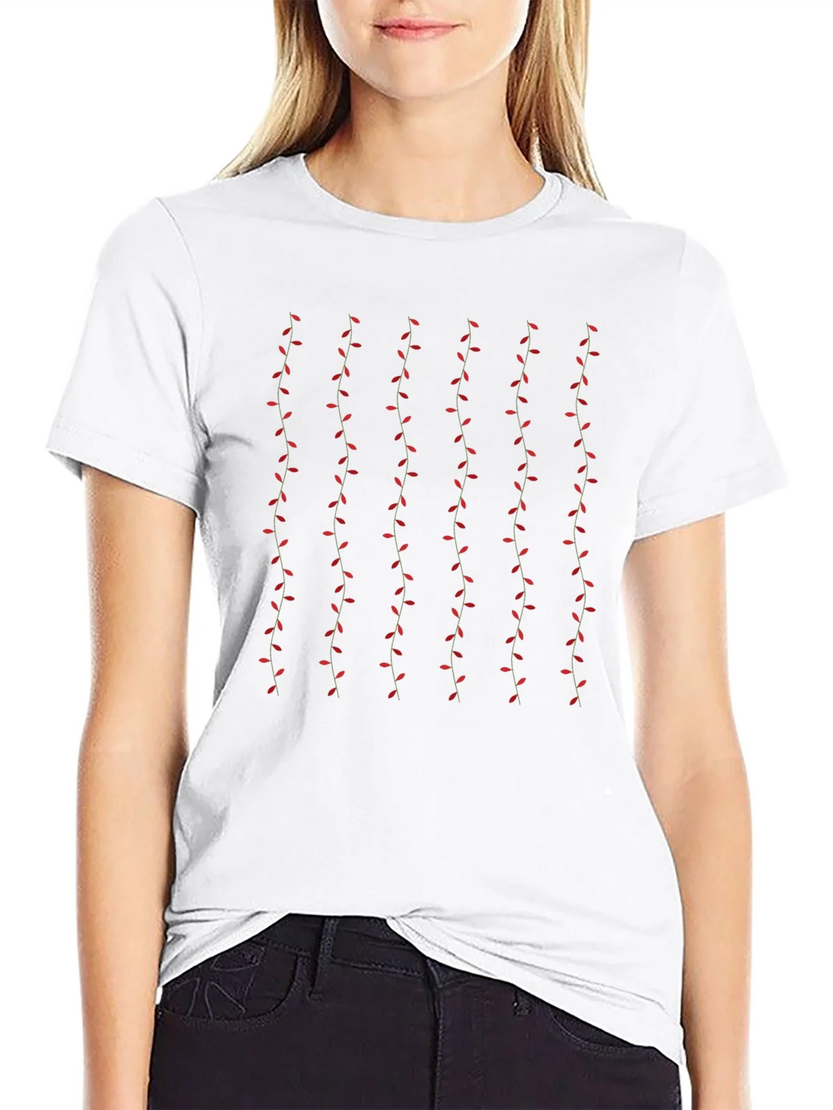 Stylish Black T-Shirt with Vine Pattern product image 11