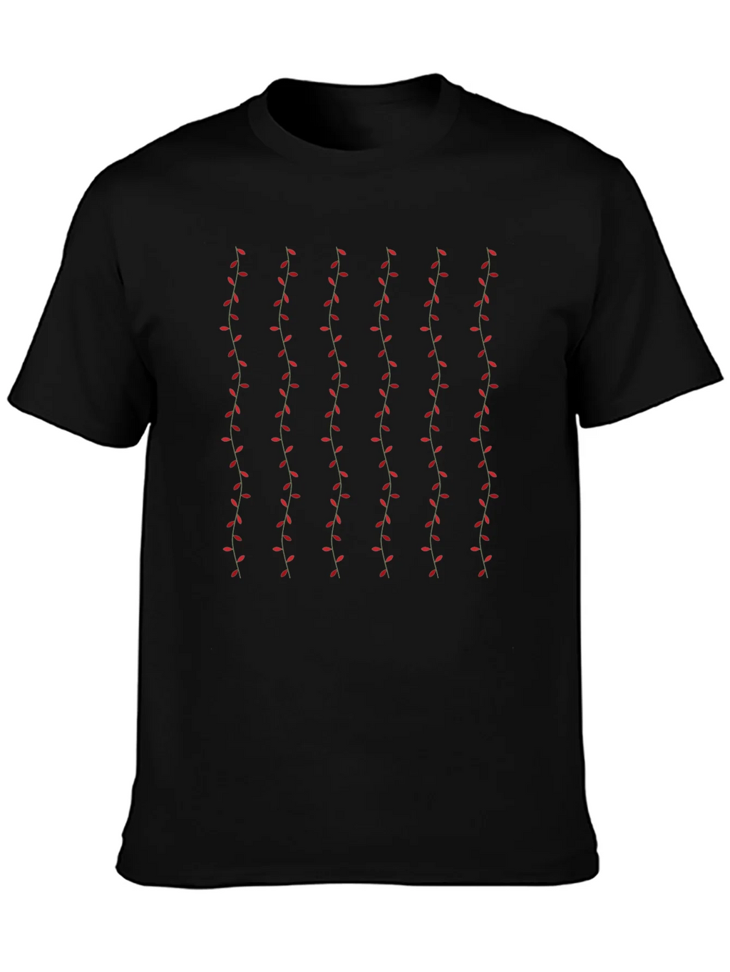Stylish Black T-Shirt with Vine Pattern product image 6