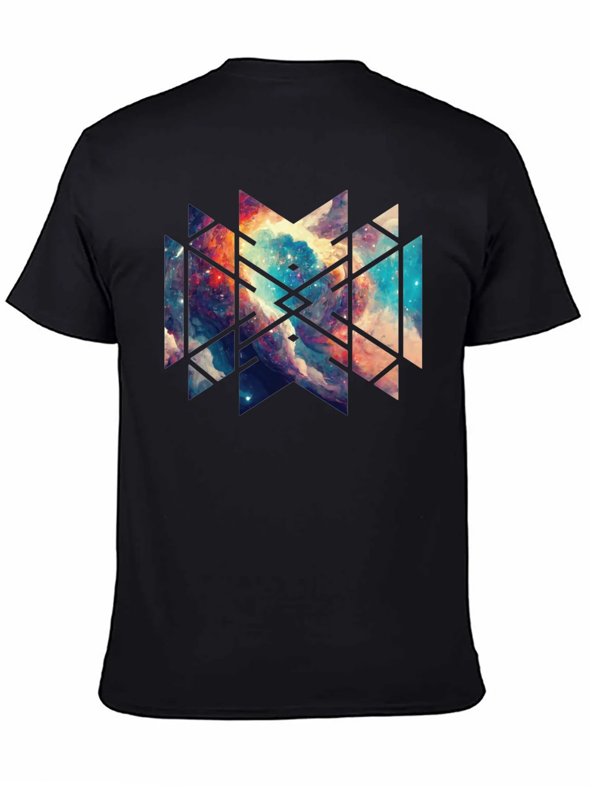 Geometric Galaxy Black Tee - Modern Graphic Design product image 7
