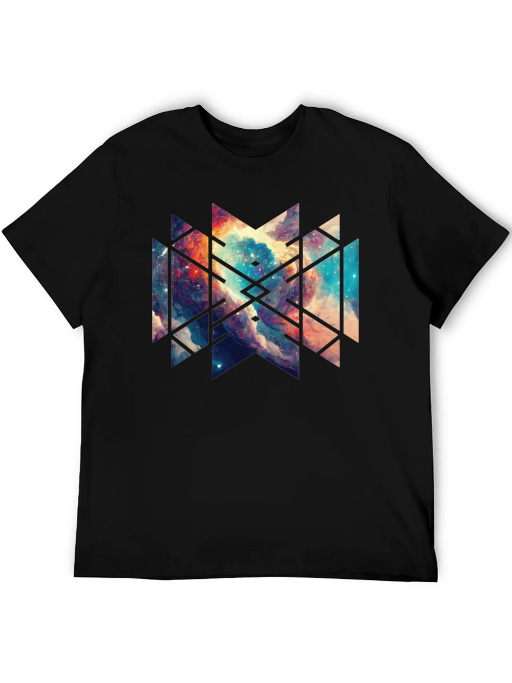 Geometric Galaxy Black Tee - Modern Graphic Design product image 8