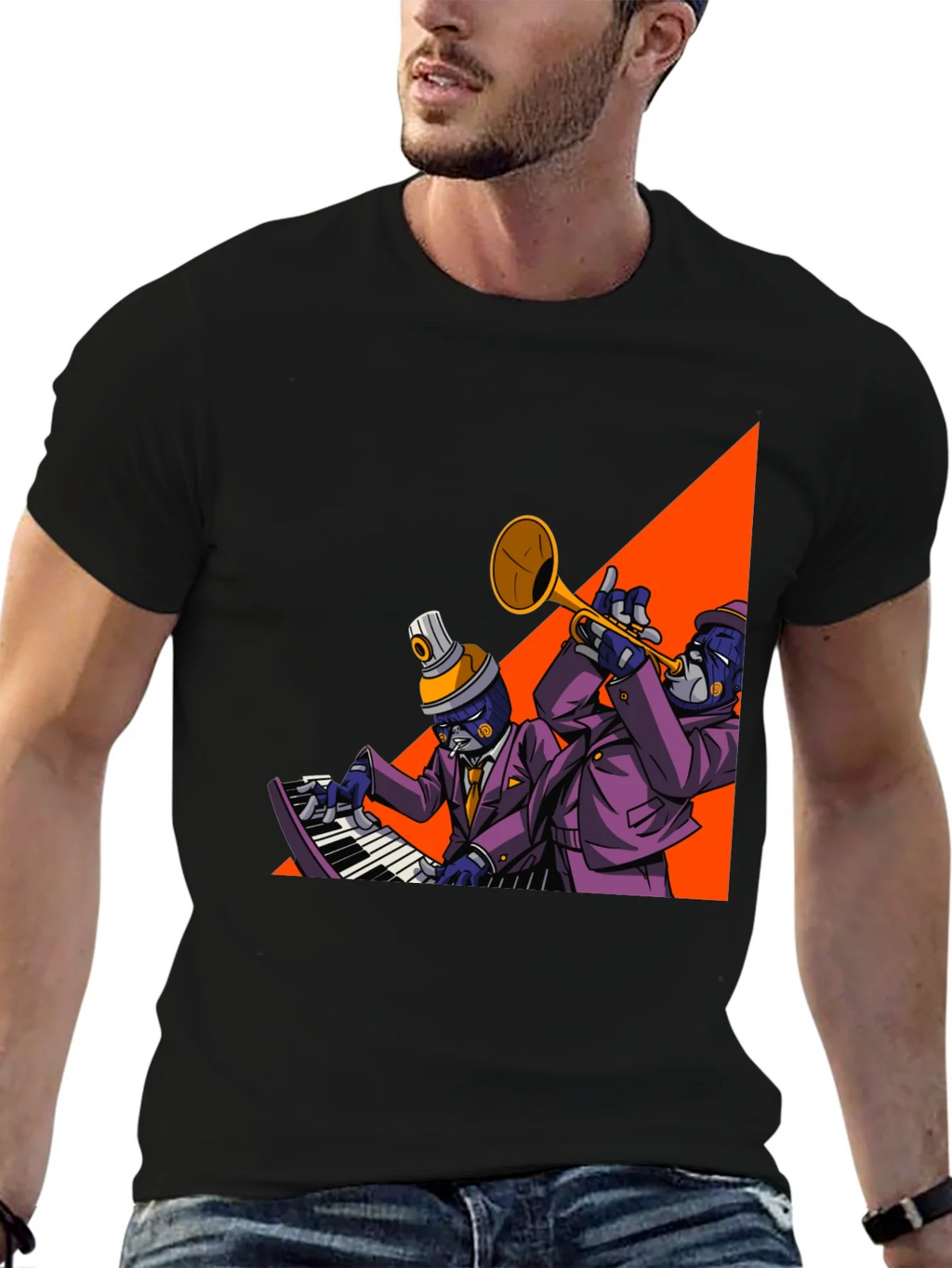 Jazz Duo Graphic Tee - Cool Musician T-Shirt product image 9