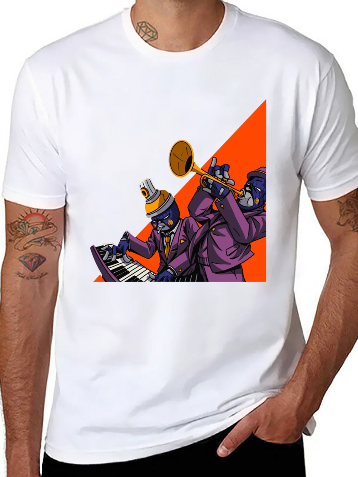 Jazz Duo Graphic Tee - Cool Musician T-Shirt product image 10