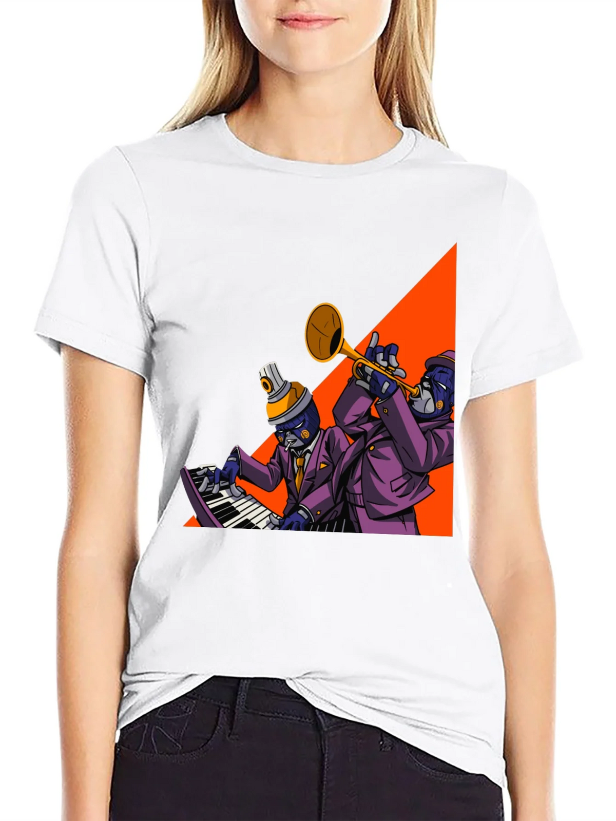 Jazz Duo Graphic Tee - Cool Musician T-Shirt product image 11
