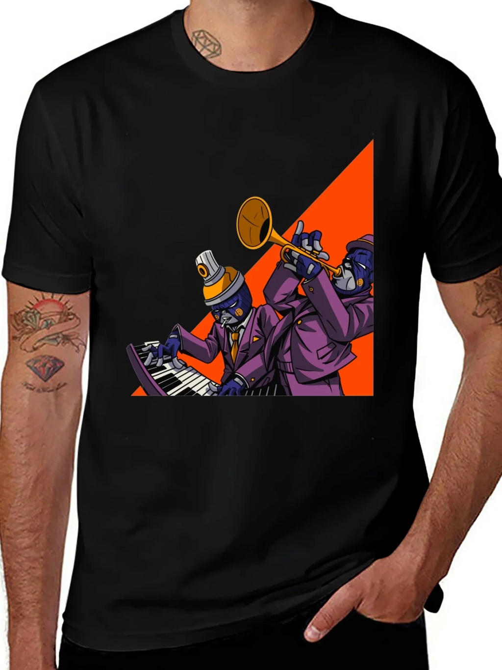 Jazz Duo Graphic Tee - Cool Musician T-Shirt product image 1