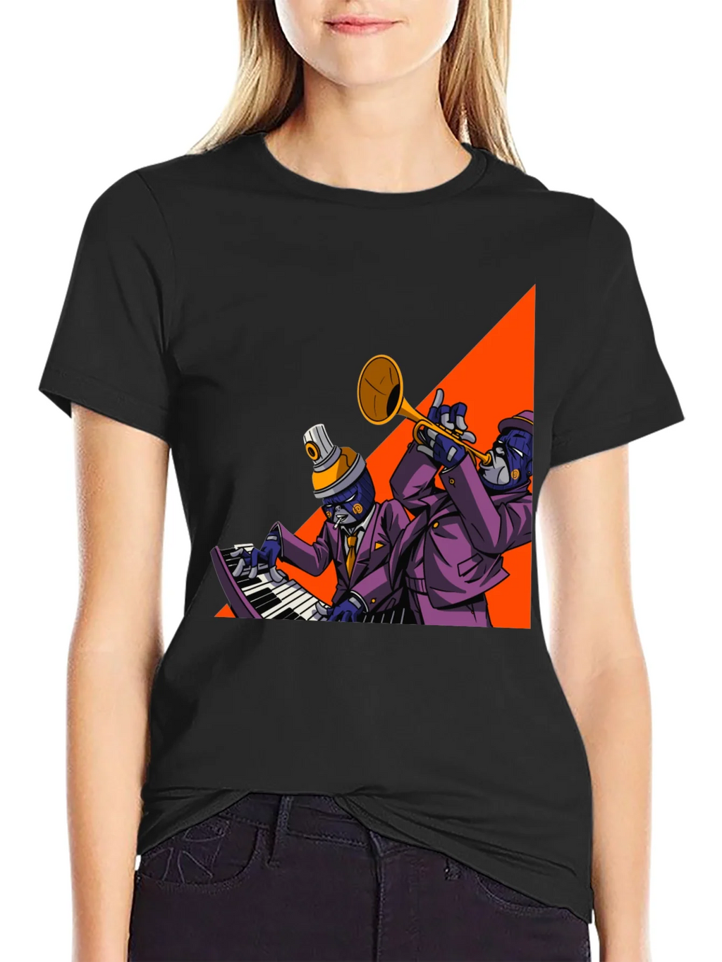 Jazz Duo Graphic Tee - Cool Musician T-Shirt product image 5