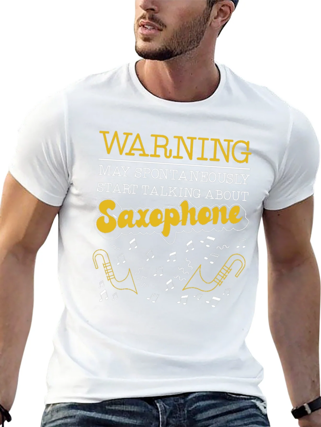 Saxophone T-Shirt: Warning May Spontaneously Talk product image 4