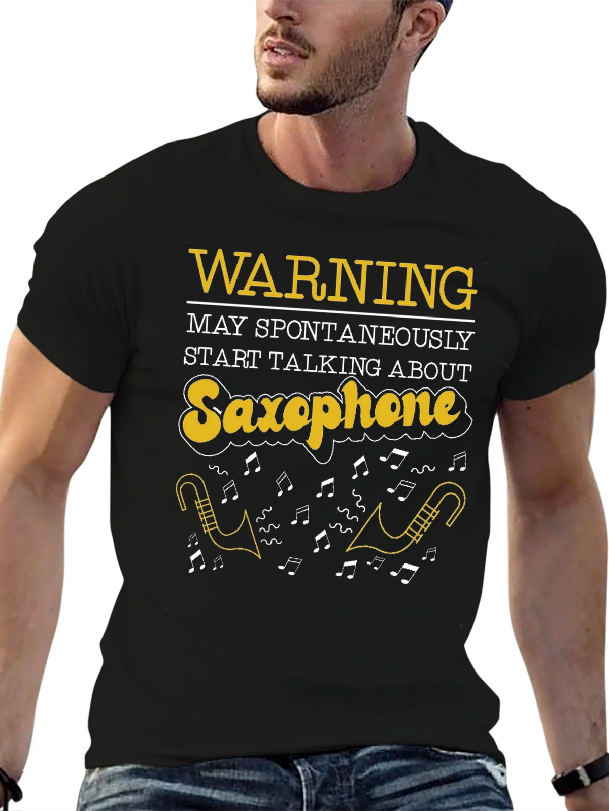 Saxophone T-Shirt: Warning May Spontaneously Talk product image 9