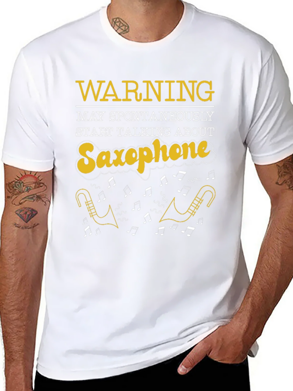 Saxophone T-Shirt: Warning May Spontaneously Talk product image 10