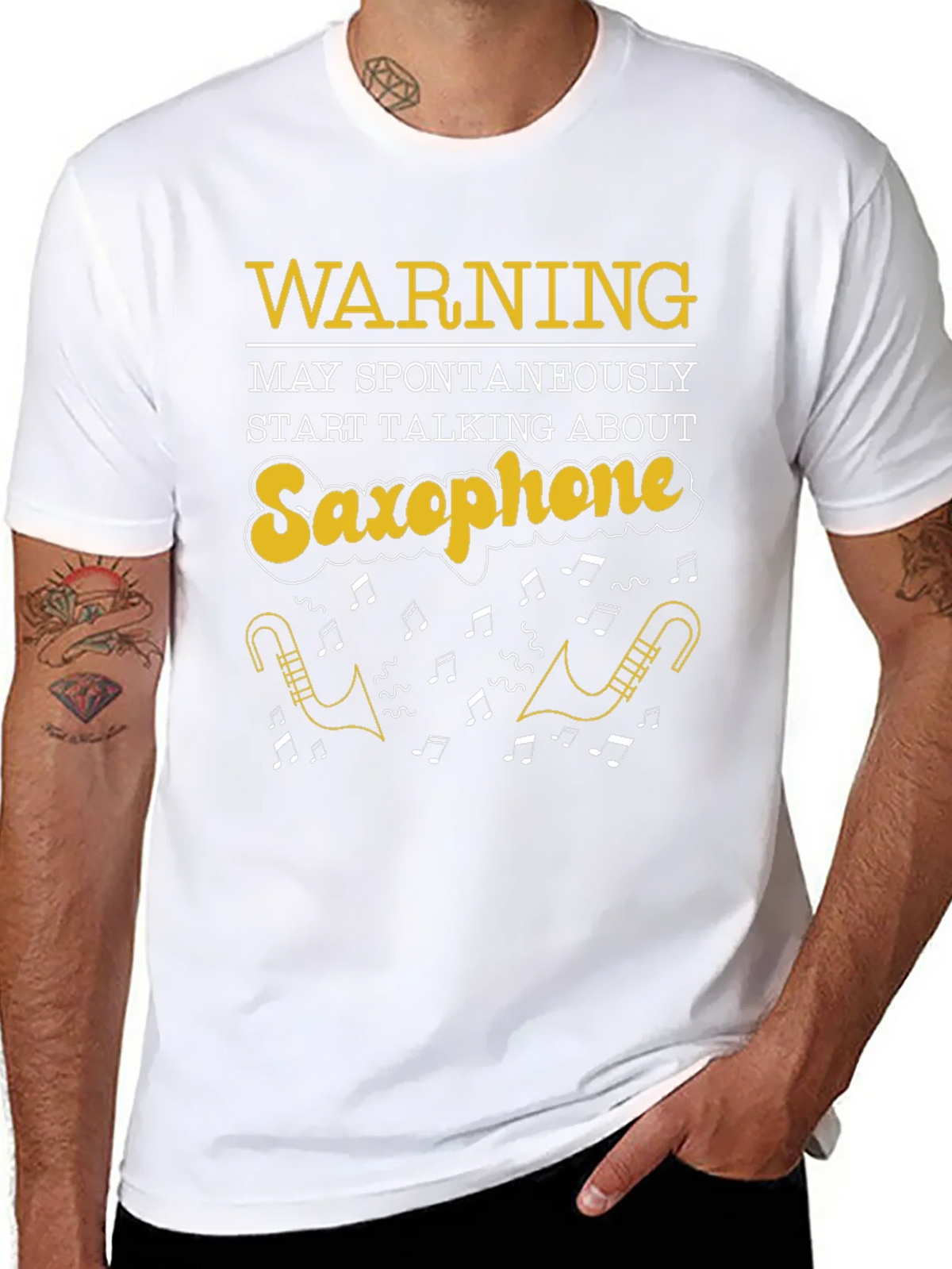 Saxophone T-Shirt: Warning May Spontaneously Talk product image 10