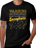 Saxophone T-Shirt: Warning May Spontaneously Talk product image 1