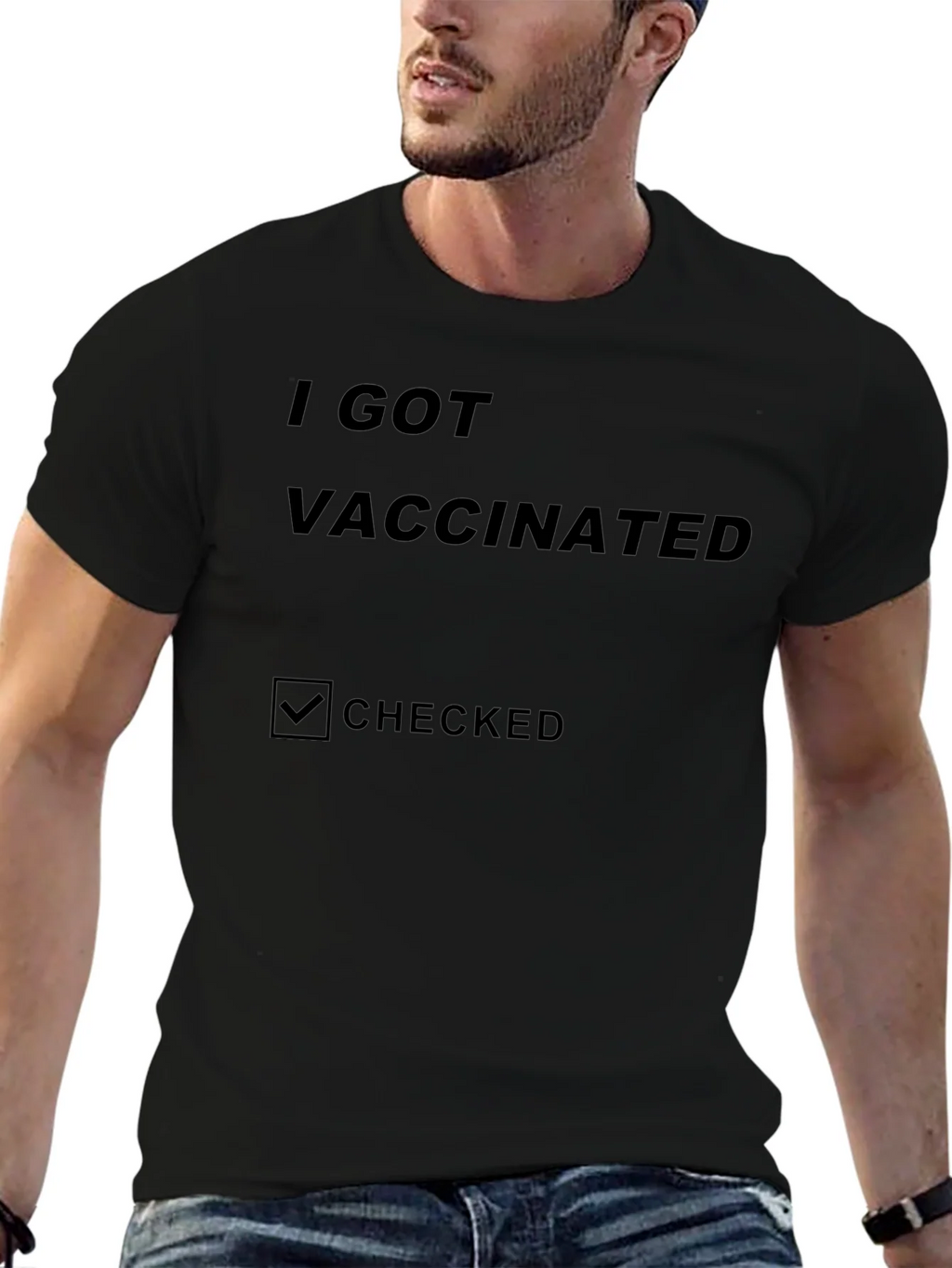 I Got Vaccinated Checked T-Shirt product image 9
