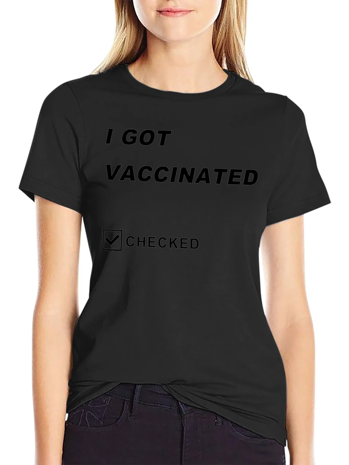 I Got Vaccinated Checked T-Shirt product image 5