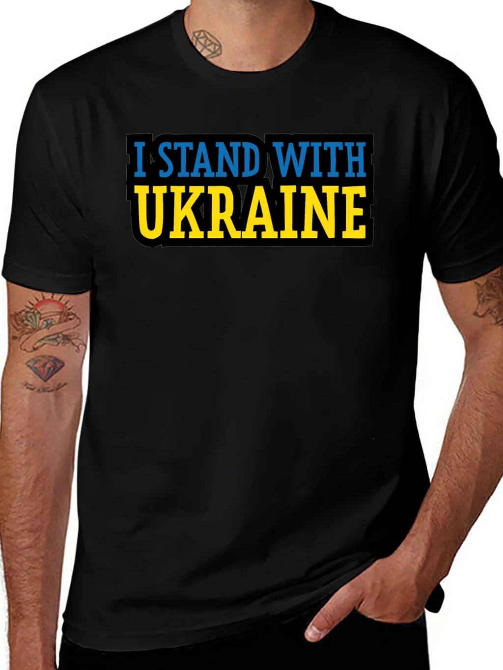 I Stand With Ukraine T-Shirt - Black product image 1
