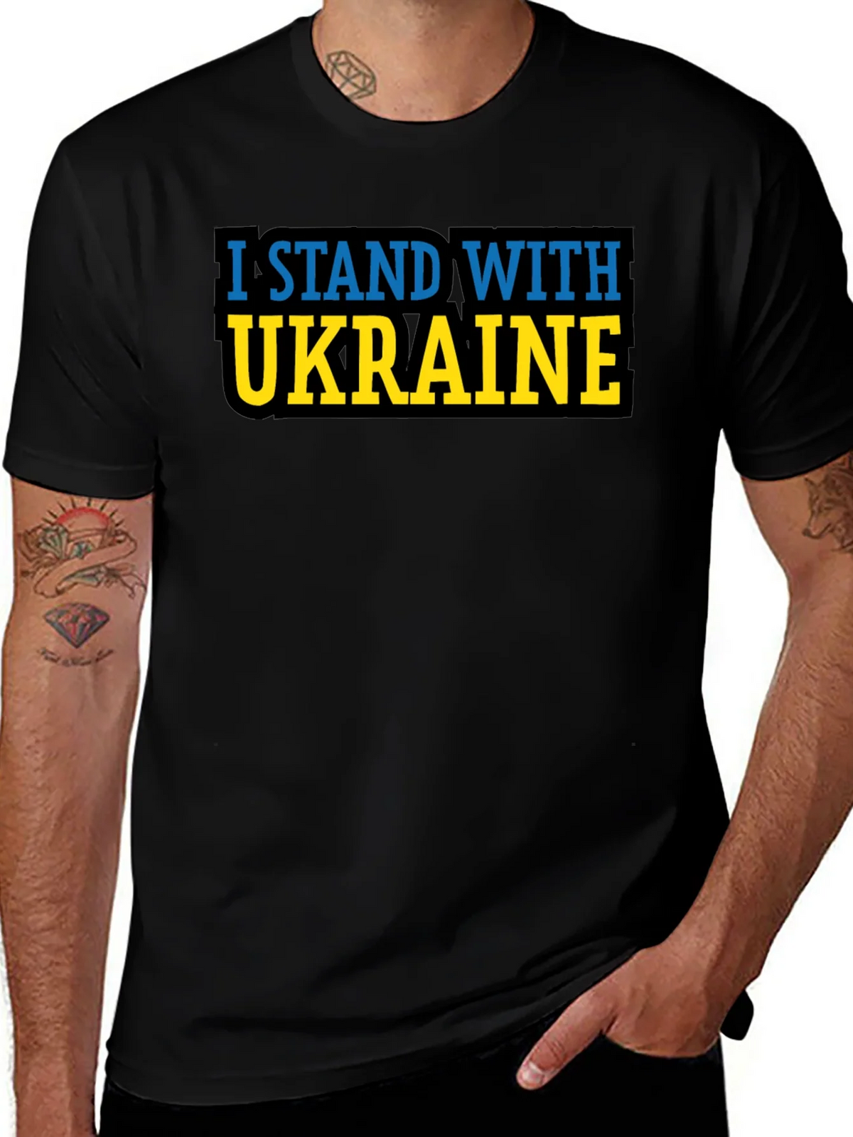 I Stand With Ukraine T-Shirt - Black product image 1