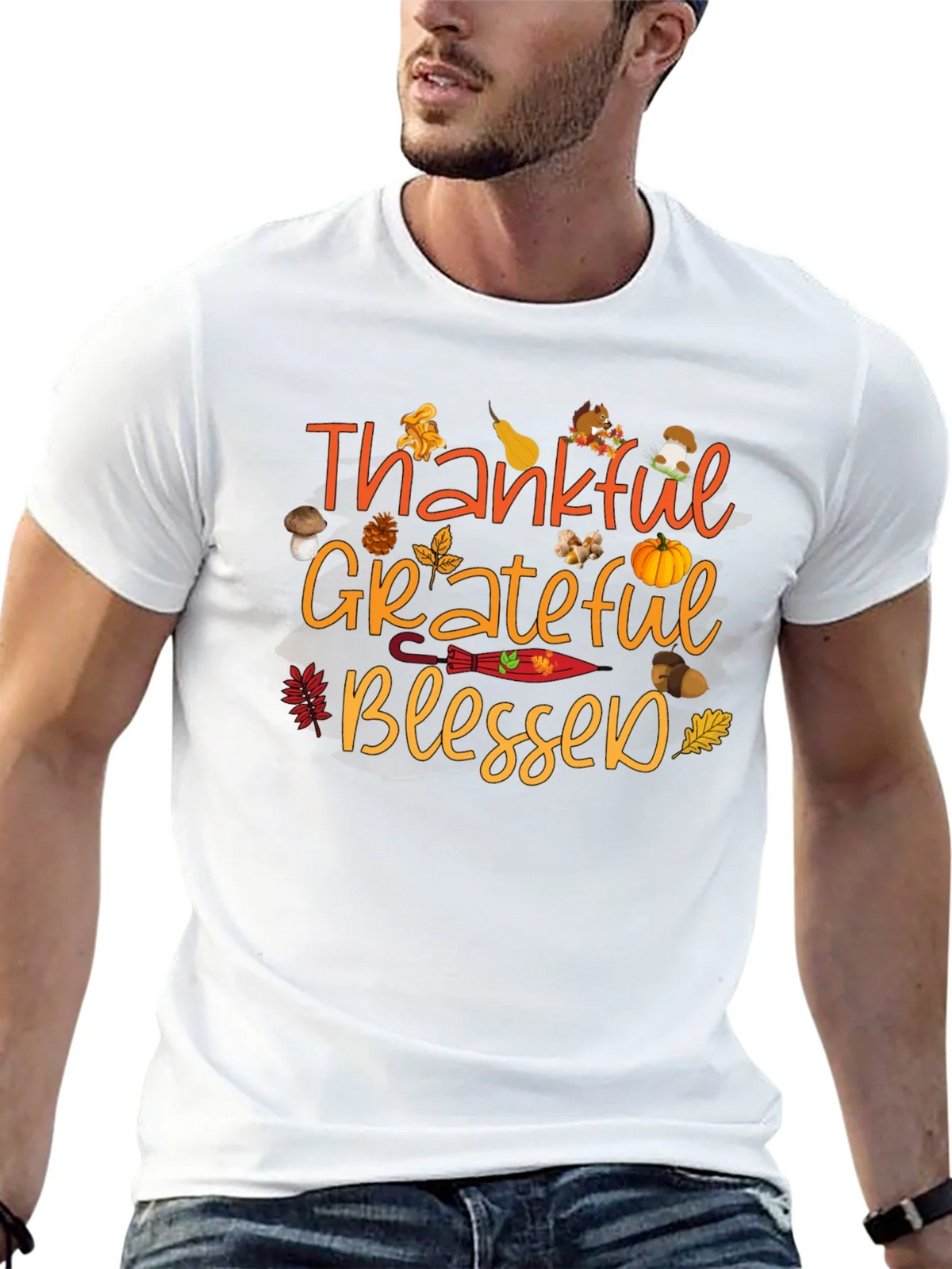 Thankful Grateful Blessed Fall T-Shirt product image 4