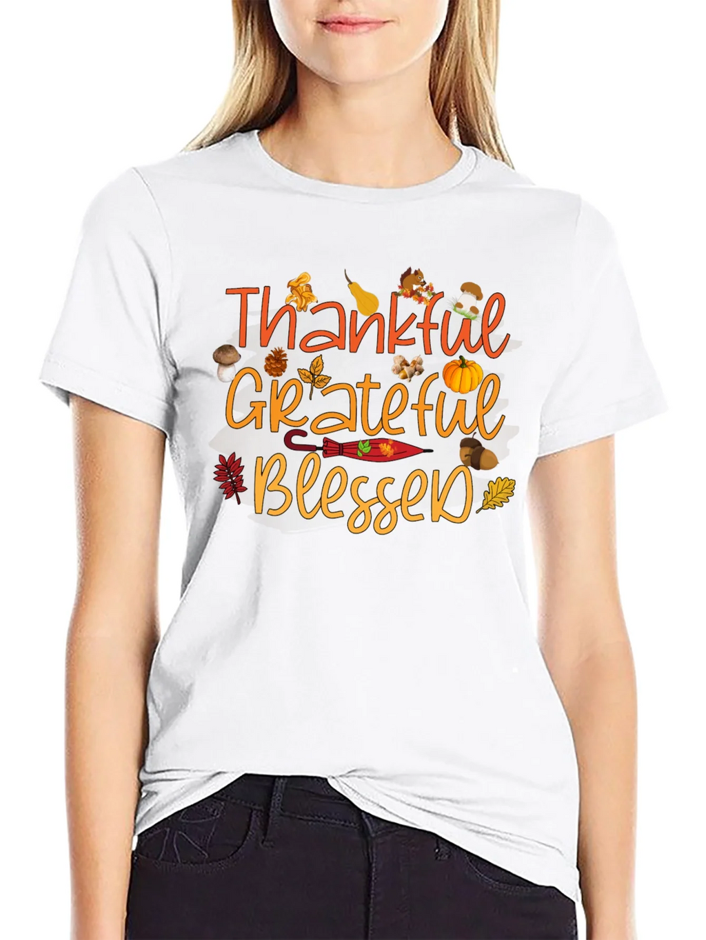 Thankful Grateful Blessed Fall T-Shirt product image 11