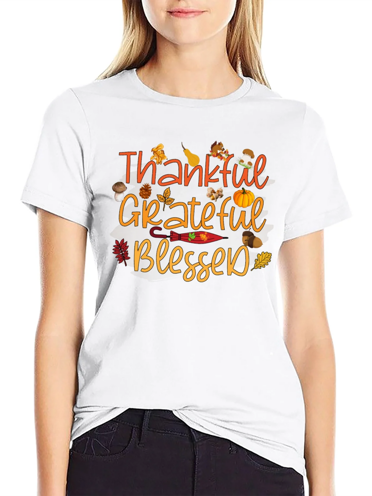 Thankful Grateful Blessed Fall T-Shirt product image 11