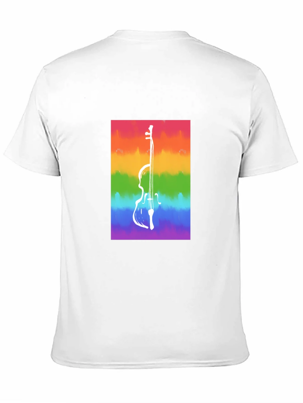 Rainbow Cello Graphic Tee - Black Cotton Casual Shirt product image 2