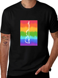 Rainbow Cello Graphic Tee - Black Cotton Casual Shirt product image 1