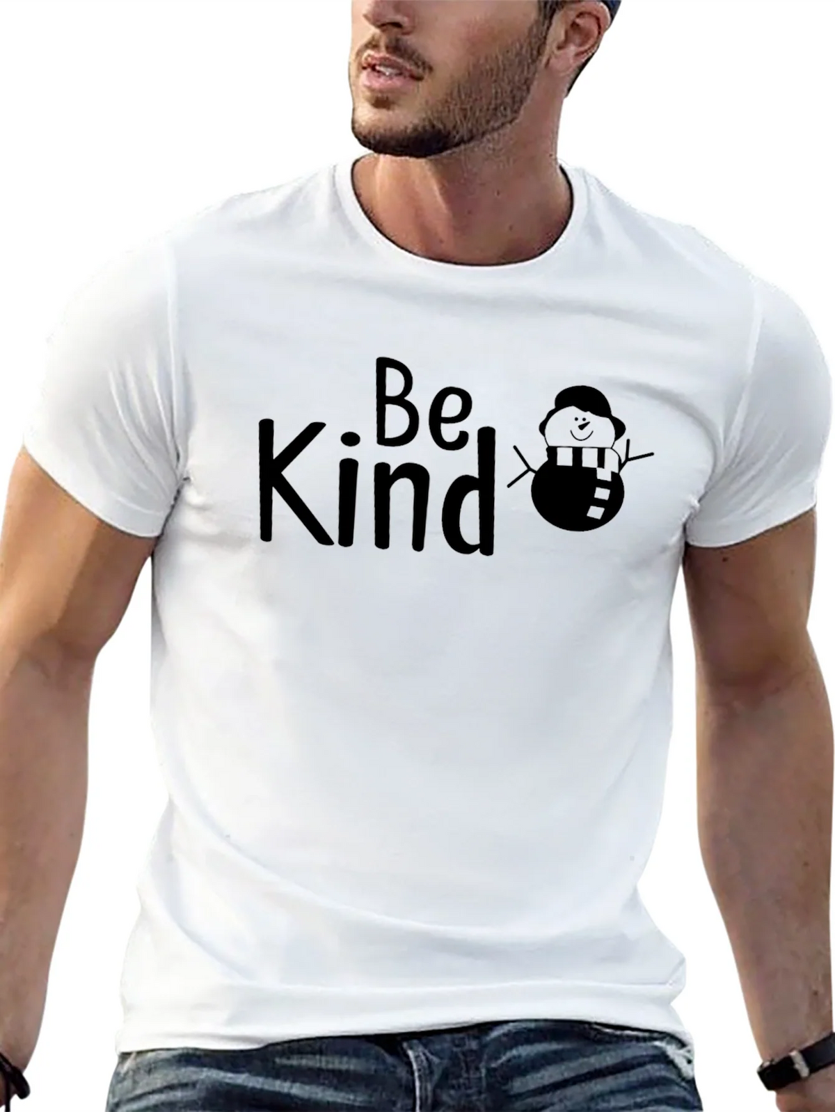 Be Kind Snowman Graphic Tee - Soft Cotton Blend product image 4
