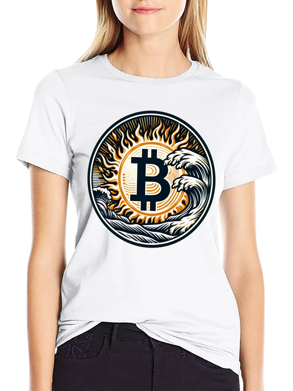 Bitcoin Wave T-Shirt - Crypto Sun Graphic Tee product image 11