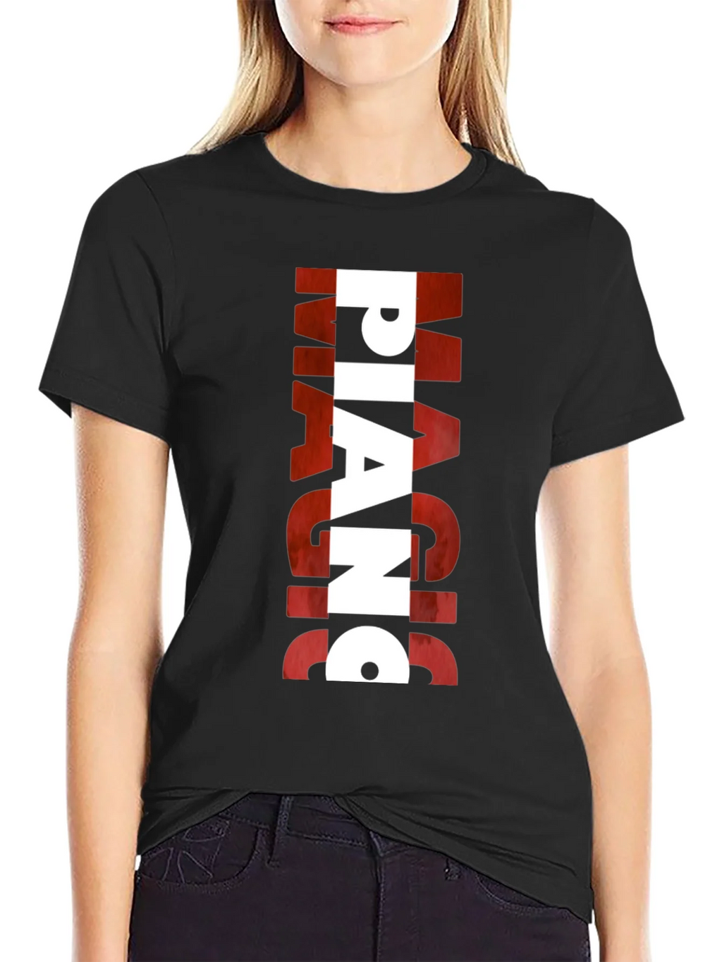 Magic Piano Mens Black Graphic T-Shirt product image 5