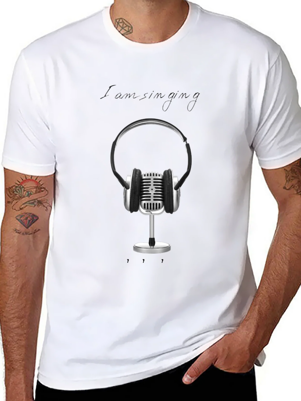 Retro Microphone & Headphones Graphic Tee - Black product image 10