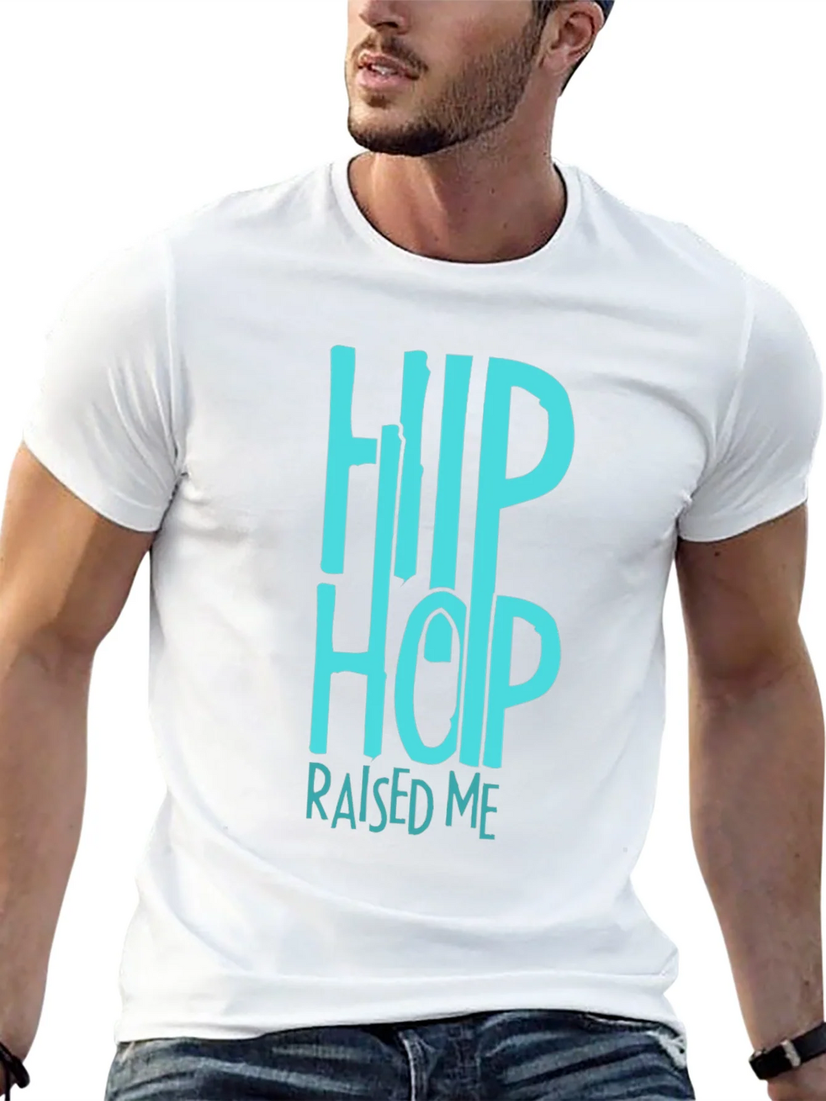 Hip Hop Raised Me Graphic Tee - Black Casual T-Shirt product image 4