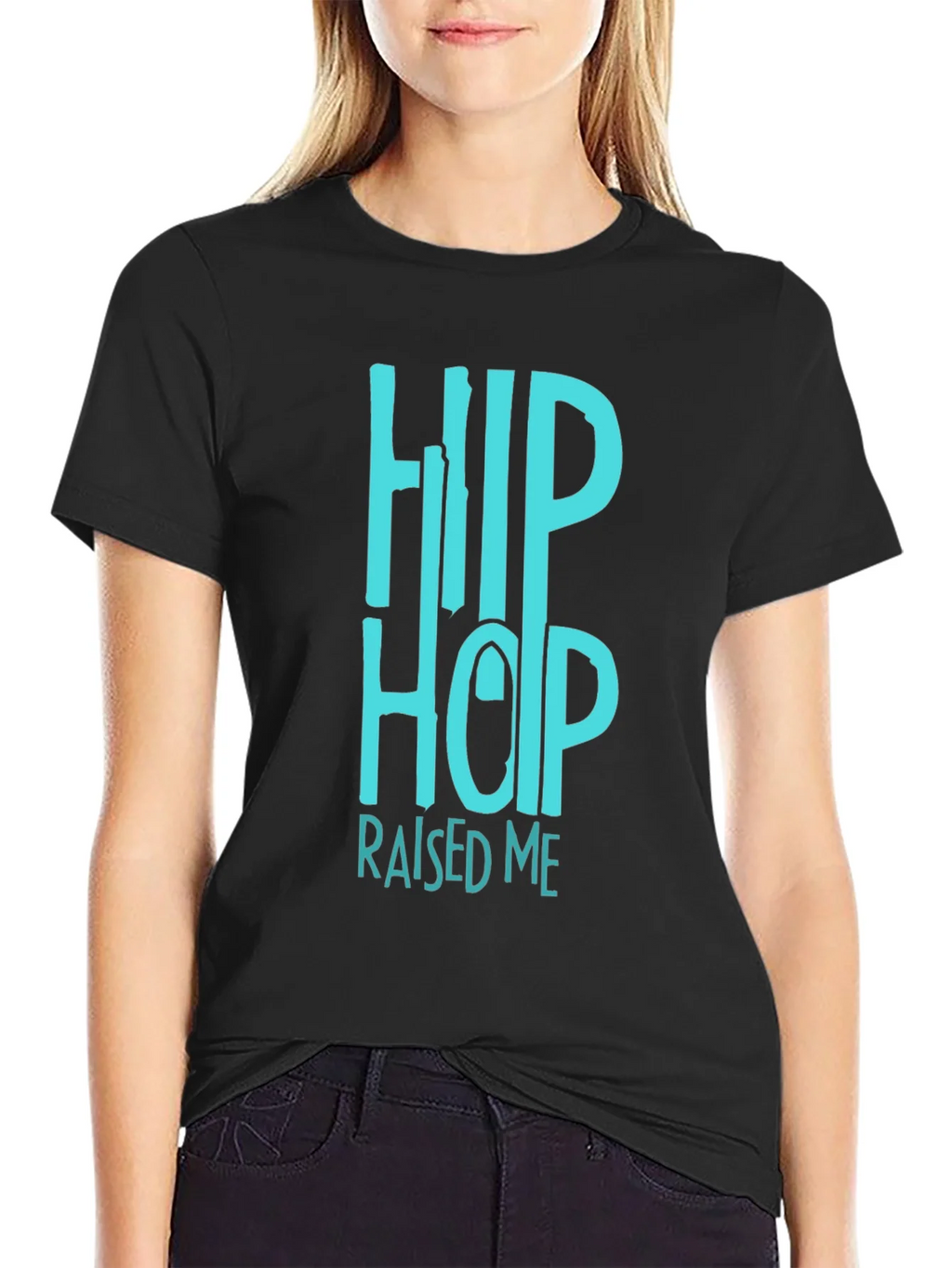 Hip Hop Raised Me Graphic Tee - Black Casual T-Shirt product image 5